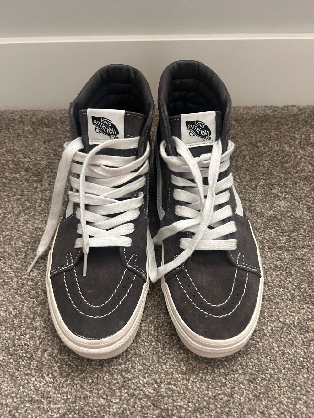 Vans Sk8-Hi MTE Heiq Eco Dry Water Repellent Suede Sneakers Gray White Size 7